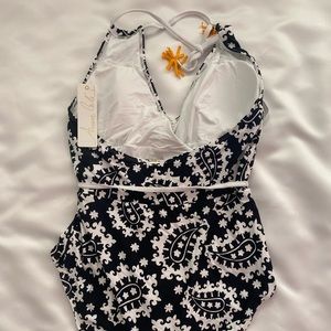 Anne Cole Padded Black Floral One Piece Swimsuit size 16